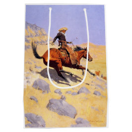 Sacola Para Presentes Média O Cowboy (por Frederic Remington)