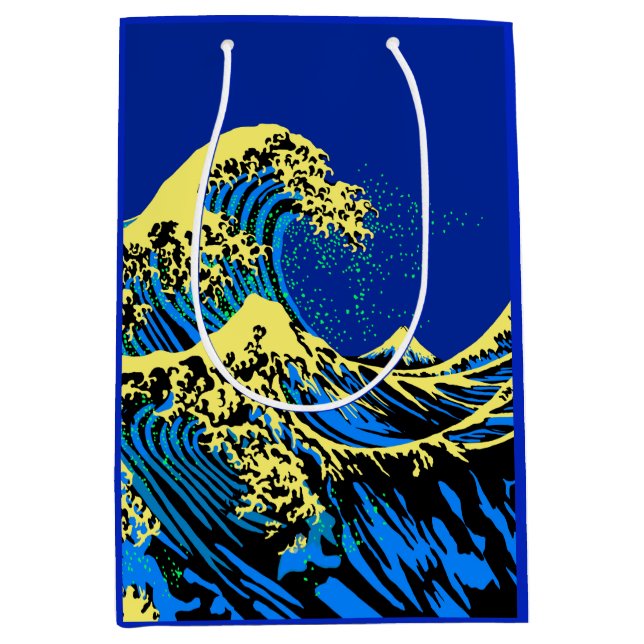 Sacola Para Presentes Média O Excelente Hokusai Wave em estilo de Pop vibrante (Frente)