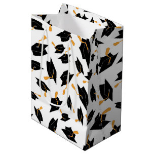 Sacola Para Presentes Média O formando preto tampa o teste padrão no branco