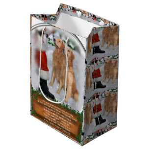 Sacola Para Presentes Média O golden retriever acredita o Natal
