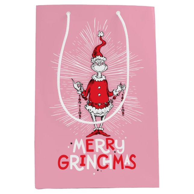 Sacola Para Presentes Média O Grinch | Feliz Grinchmas (Frente)