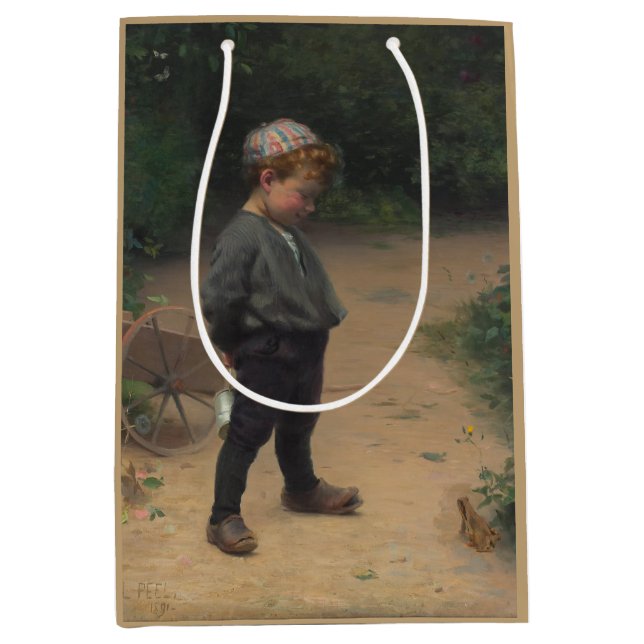 Sacola Para Presentes Média O Jovem Biólogo com Sapo (por Paul Peel) (Frente)