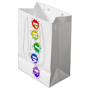 Sacola Para Presentes Média O letreiro de orgulho de cores arco-íris do Slippe