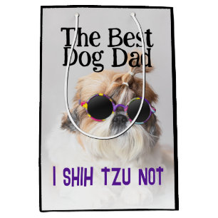Sacola Para Presentes Média O Melhor pai Shih Tzu Não Dia de os pais
