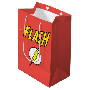 Sacola Para Presentes Média O Nome do Flash & Logotipo do Raio