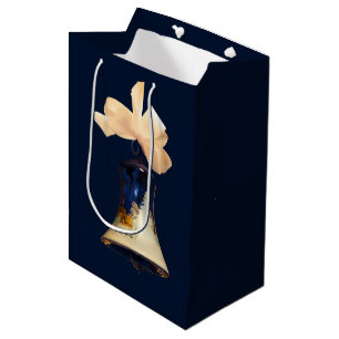 Sacola Para Presentes Média O presente azul de Bels de tinir do Natal ensaca
