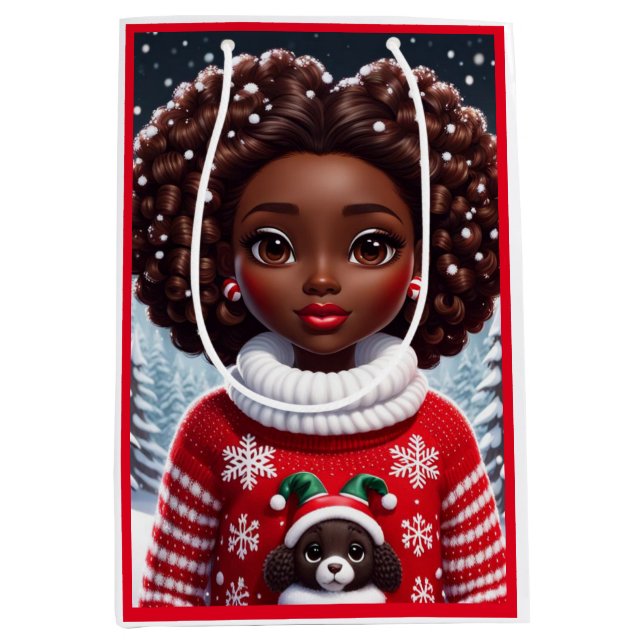 Sacola Para Presentes Média O Primeiro Dia Do Natal" Saco De Presente (Frente)