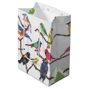 Sacola Para Presentes Média O saco médio do presente das aves canoras
