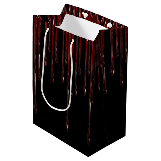 Sacola Para Presentes Média O sangue goteja o saco médio do presente (Frente inclinada)