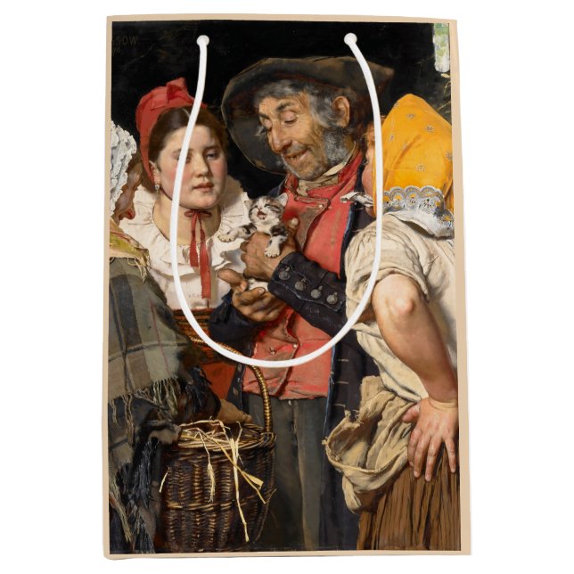 Sacola Para Presentes Média O tesouro do velho (o gato) (de Karl Gussow) (Frente)