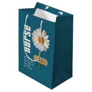 Sacola Para Presentes Média Obrigado Enfermeira Daisy Design Gift Bags