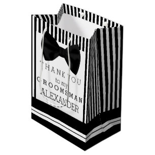 Sacola Para Presentes Média Obrigado Padrinho de casamento Personalizado Com G