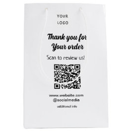 Sacola Para Presentes Média Obrigado por encomendar revisão de nosso logotipo 