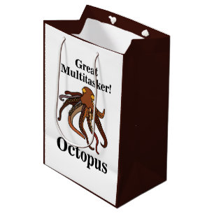 Sacola Para Presentes Média Octopus Tentags Multitasker Engraçado Aniversário