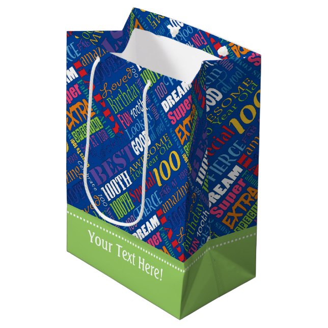 Sacola Para Presentes Média Ofertas de Festa de aniversário 100 Únicas E Espec (Frente inclinada)