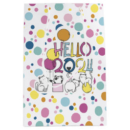 Sacola Para Presentes Média Olá Ano Novo 2024 Com Brincadeiras