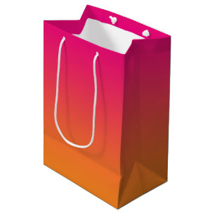 Sacola Para Presentes Média Ombre cor-de-rosa & alaranjado