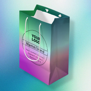Sacola Para Presentes Média Ombre Multicolorido & Informações de Contato de Ne