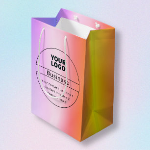 Sacola Para Presentes Média Ombre Multicolorido & Informações de Contato de Ne