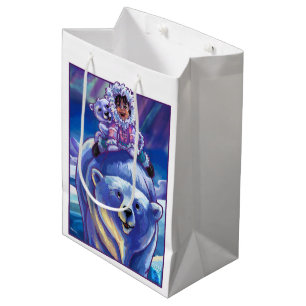Sacola Para Presentes Média Ônibus do urso polar