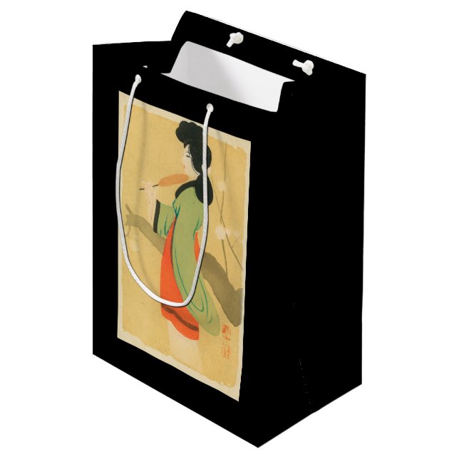 Sacola Para Presentes Média Opinião uma mulher japonesa em ParisParis, France (Frente inclinada)