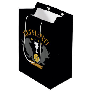 Sacola Para Presentes Média Orgulho da Casa HUFFLEPUFF™ com Gráfico de Texugo