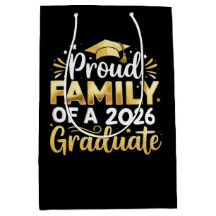 Sacola Para Presentes Média Orgulhosa Família De Um Graduado De 2026 26 Gradua