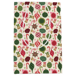 Sacola Para Presentes Média Ornamentos de natais vintages