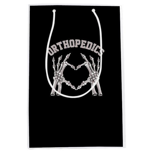 Sacola Para Presentes Média Ortopedia Esqueleto Enfermeira Ortográfica Mão Rn  (Frente)