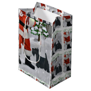 Sacola Para Presentes Média Os Scottish Terrier acreditam o Natal