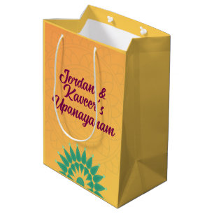 Sacola Para Presentes Média Ouro Chakra BG Obrigado a regressar
