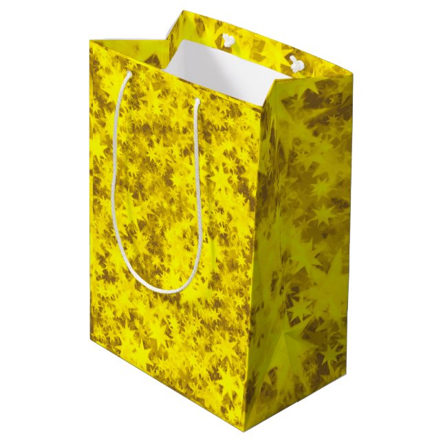 Sacola Para Presentes Média Ouro de Natal (Verso inclinado)