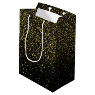 Sacola Para Presentes Média Ouro Glittery