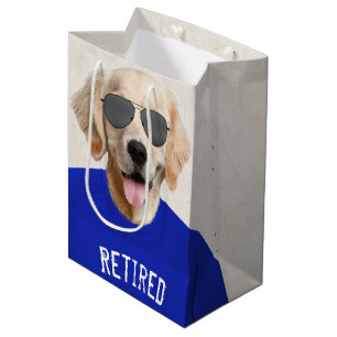 Sacola Para Presentes Média Ouro Retriever Humor Média Gift Bag