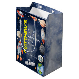 Sacola Para Presentes Média Outer Space First Birthday