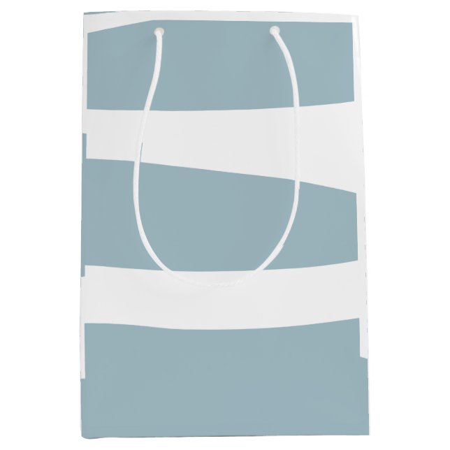 Sacola Para Presentes Média Ovo de Pata e branco Abstrato (Frente)