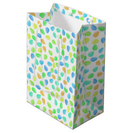 Sacola Para Presentes Média OVOS DE PÁSCOA Aquarela LARANJA AQUA AZUL VERDE