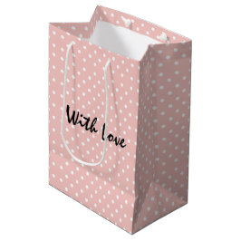 Sacola Para Presentes Média Pachy Pink Bolinhas Pink Elegante Com Amor