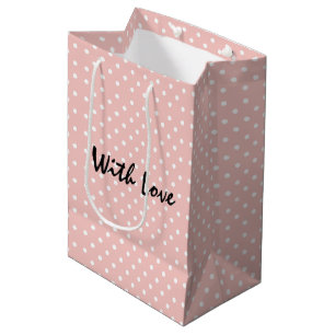 Sacola Para Presentes Média Pachy Pink Bolinhas Pink Elegante Com Amor
