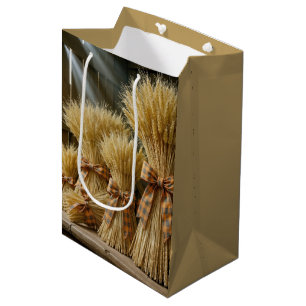 Sacola Para Presentes Média Pacotes De Trigo De Ação De Graças Vinculados Com