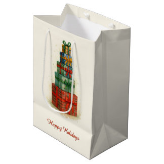 Sacola Para Presentes Média Pacotes Festivos de Natal