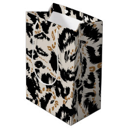Sacola Para Presentes Média Padrão Abstrato de Leopardo Africano Boêmio
