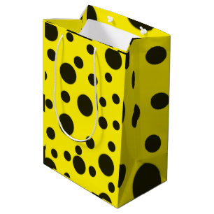 Sacola Para Presentes Média Padrão amarelo preto simples moderno