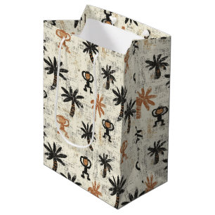 Sacola Para Presentes Média Padrão Boho Monkey Jungle Safari