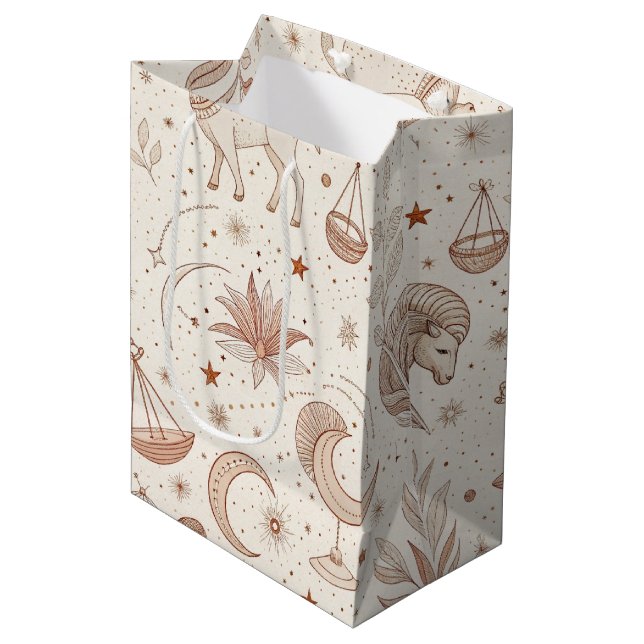 Sacola Para Presentes Média Padrão Botânico Celestial (1) (Frente inclinada)
