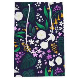 Sacola Para Presentes Média Padrão Botânico Floral do Jardim da Lua Noturna