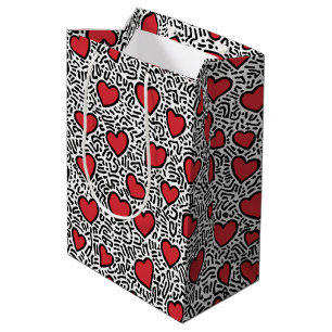 Sacola Para Presentes Média Padrão cardíaco de pop Art