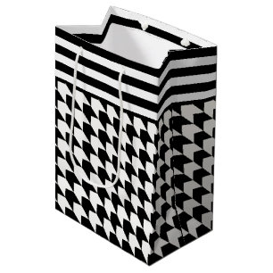 Sacola Para Presentes Média Padrão clássico de xadrez preto