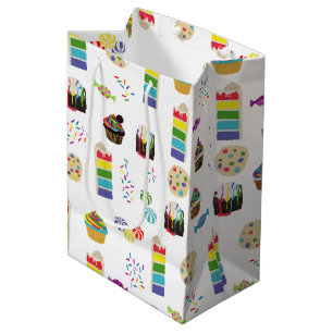 Sacola Para Presentes Média Padrão Colorido de Desserts & Sprinkles de Bolo Ar