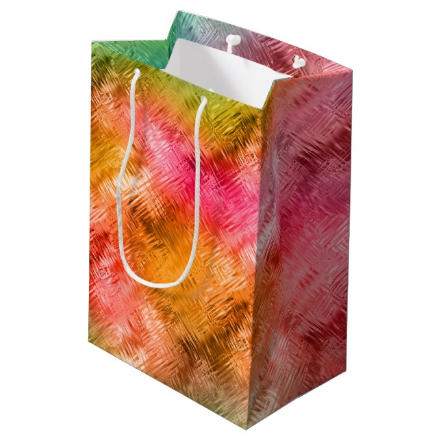 Sacola Para Presentes Média Padrão Colorido de Vidro Cristal (Verso inclinado)